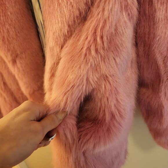 J. Crew Pink Faux-Fur Jacket - Picture 6 of 9